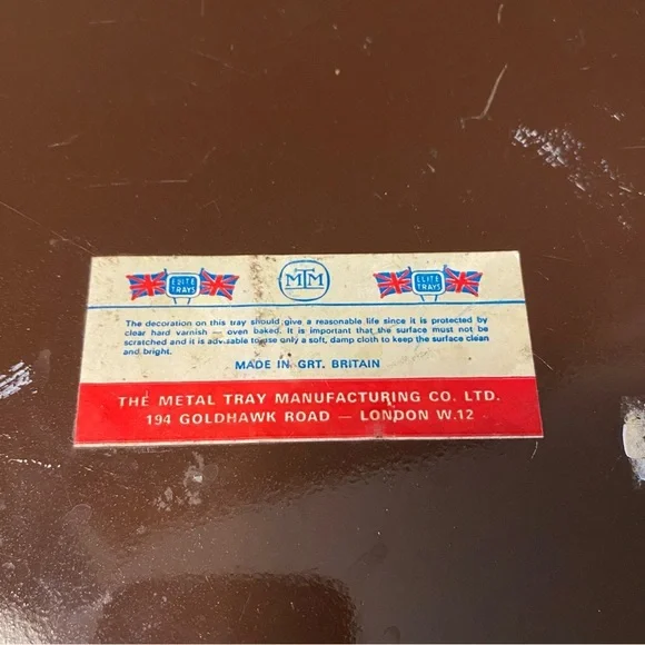 Decorative vintage birds and flowers tin tray - Picture 5 of 8